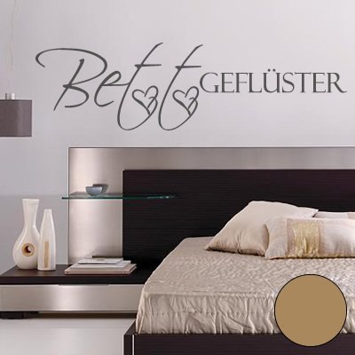 Klebesüchtig Wandtattoo Bettgeflüster 90cm x 25cm Hellbraun Dekoration - Bad - Wohnzimmer - Aufkleber - Wandsticker