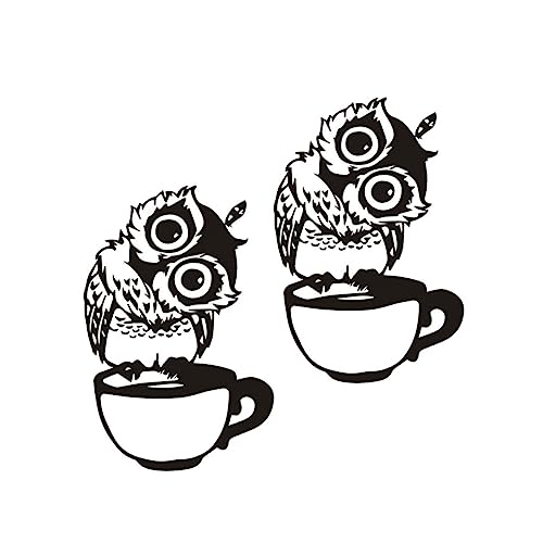 POPETPOP 1 Satz Wandtattoo Eule Wandaufkleber Eulenaufkleber Eulenaufkleber Wandaufkleber Eulenaufkleber Schwarz 2 Stück