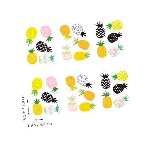 KITANDOVE 6 Stk Bunter Ananas-Wandaufkleber kinder geburtstagsdeko kindergeburtstags dekoration Wandtattoo fensterpolster Entfernbar Obst-Wandaufkleber PVC-Wandaufkleber Dekorative Aufkleber