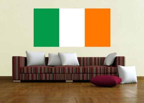Kiwistar WANDTATTOO Sticker Fahne Flagge Aufkleber Irland 100 x 50cm - Dekoration für Kinderzimmer Schlafzimmer Wohnzimmer Küche Badezimmer