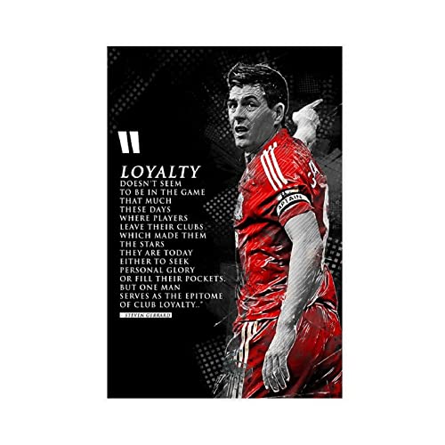 INKCOR Druck Auf Leinwand Steven Gerrard Soccer Posters Motivational Inspirational Quotes 0 Canvas Bedroom Wall Print Offices Room Decor Gifts 60 * 75cm Senza Cornice