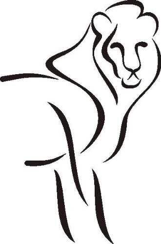 INDIGOS UG - Wandtattoo Wandsticker Wandaufkleber Aufkleber D298 Löwen verwandelt 40x26 cm - schwarz