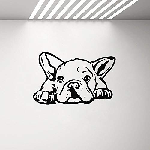 Persönlichkeit Bulldog Wandtattoo Welpen Kunst Aufkleber Tattoo Hund Grooming Salon Hintergrund Aufkleber Wandbild Vinyl Wandbild 57x89cm