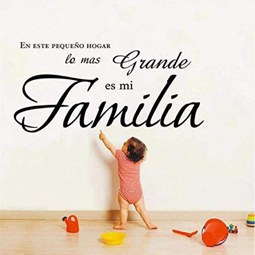 Wandaufkleber Wandtattoos In Diesem Kleinen Haus Das Größte Ist Meine Familie & Quot; Spanisch Vinyl Wandtattoo Zitat Aufkleber Home Decoration Wandkunst Wandbild 28 * 58Cm