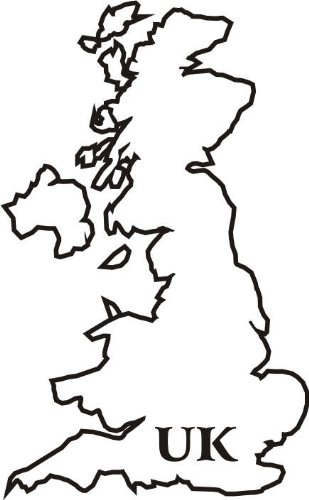 INDIGOS UG - Wandtattoo - Wandaufkleber - M080 Landkarte UK England Grossbritannien 170 x 104 cm schwarz
