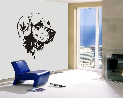 blattwerk-design Wandtattoo Hunde Retriever-Labrador M070 Schwarz
