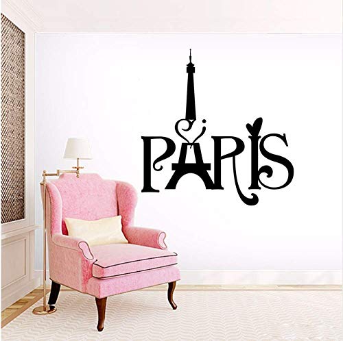 Stadt Frankreich Paris Turm Wandaufkleber Wohnkultur Paris Design Logo Wandtattoo Schlafzimmer Wand Poster Romantik Stil Wandkunst 57 * 58 Cm