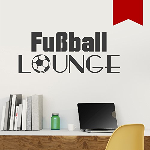WANDKINGS Wandtattoo Fußball-Lounge 80 x 32 cm rot - erhältlich in 33 Farben