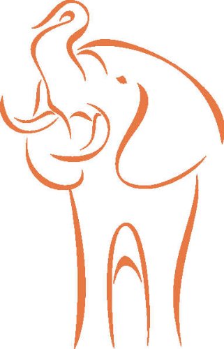 Indigos Wandtattoo/Wandsticker-d281 riesiger putziger afrikanischer Elefant Benjamin Blümchen Tribal 160x102 cm- haselnussbraun, Vinyl, 160 x 102 x 1 cm