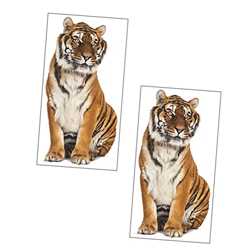 STOBOK 2 Stück Tiger Wandaufkleber Selbstklebend PVC Wandtattoo für Innenräume Kreative Tieraufkleber für Wohn und Kinderzimmer Abnehmbar und Verblasst