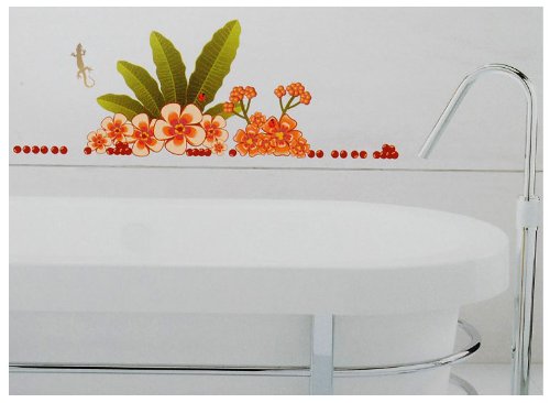 alles-meine.de GmbH 34 TLG. Set XL Wandtattoo Hibiskus Blüten - Wandsticker Hibiskusblüten Blume Aufkleber Wandaufkleber - selbstklebend für Wohnzimmer und Kinderzimmer Deko Stic..