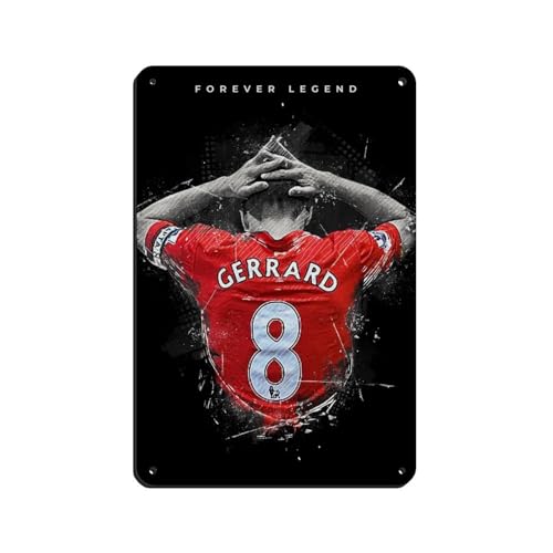 GJHTQLP Steven Gerrard 1 (2) Retro-Poster, Metall-Blechschild, schicke Kunst, Retro, Eisenmalerei, Bar, Menschen, Höhle, Café, Familie, Garage, Poster, Wanddekoration, 20 x 30 cm