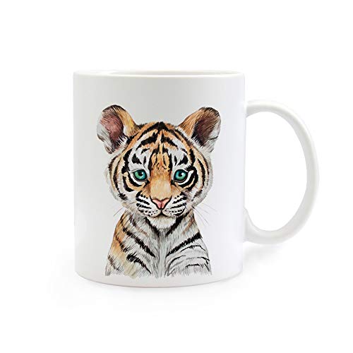 ilka parey wandtattoo-welt Tasse Emaille Becher oder Thermobecher Kaffeebecher mit Tiger Kaffeebecher Tiger-Motiv Geschenk pb011 - ausgewähltes Produkt: *Kaffeetasse*
