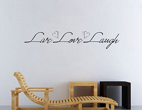 Sticker homemay Wandtattoo Schriftzug Live Love Laugh Love Zimmer Wohnzimmer TV Wandaufkleber Tapete Art Sticker x9.7 cm 50,8 cm