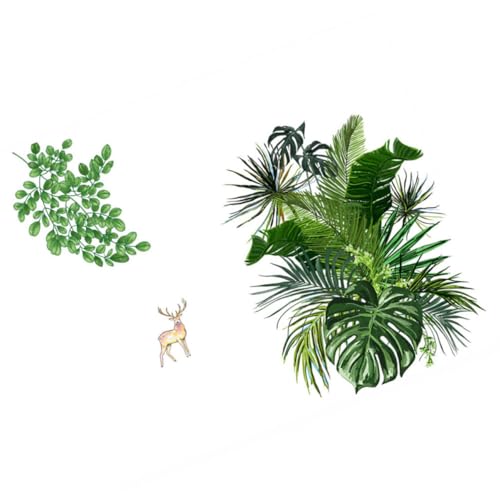 MUSISALY 1 Satz Wandtattoo Hirsch grün wandtattoo Schlafzimmer Wandaufkleber für das Wohnzimmer Wall Stickers for Room wandsticker fürs kinderzimmer Wandtattoo im frischen Stil PVC