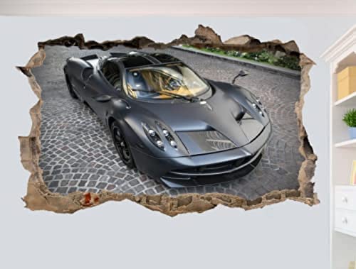 Wandtattoo Poster Fast Sport Luxury CAR 3D Zertrümmerter Wandaufkleber Raumdekoration Aufkleber Wandbild
