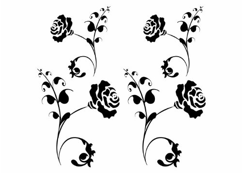 Wandtattooladen Wandtattoo - Rosen-Zauber Größe:38x160cm Farbe: grün
