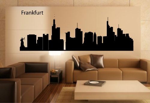 Wandtattoo Wandaufkleber Skyline Frankfurt - 300x91cm