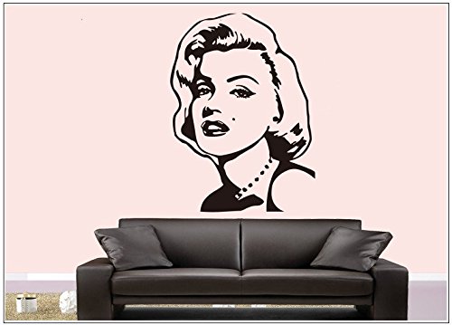 Deco-idea Wandtattoo wandaufkleber wandsticker Photo Porträt Marilyn Monroe wph018(070 schwarz, set1:ca. 30 x 41 cm)
