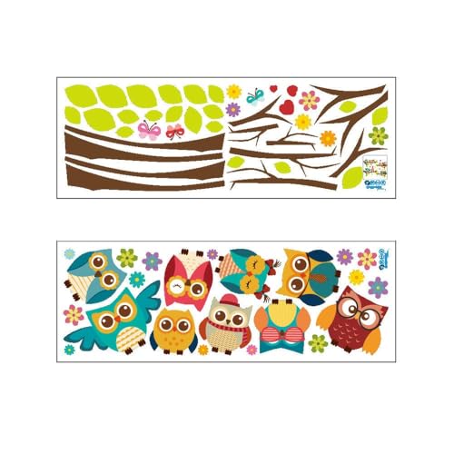 Wandtattoo Cartoon Eule Ast Kinderzimmer Tv Hintergrund Wanddekoration