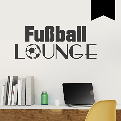 WANDKINGS Wandtattoo Fußball-Lounge 80 x 32 cm schwarz - erhältlich in 33 Farben