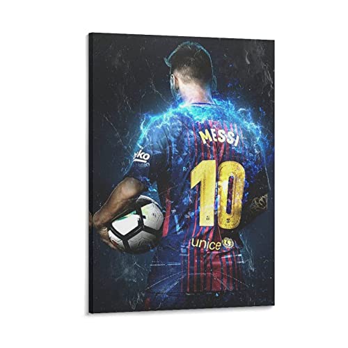 RUEREL Bilder Wohnzimmer Modern Lionel Messi 2 Fußball-Superstar-Canvas Painting Wall Art Poster Bedroom Home Decoration 60 * 90cm Senza Cornice