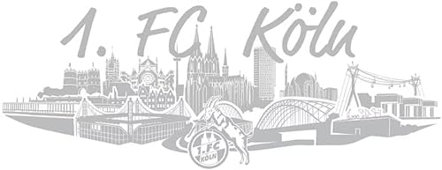 1. FC Köln Autoaufkleber „Skyline  silber