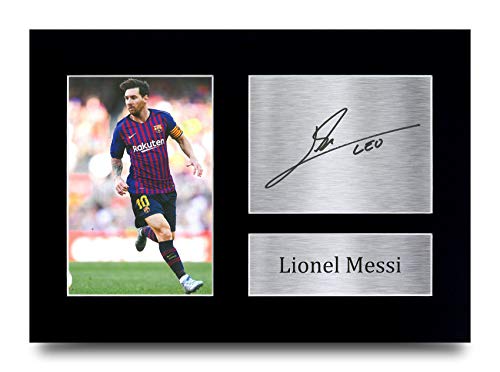 HWC Trading Lionel Messi A4 Ungerahmt Signiert Gedruckt Autogramme Bild Druck-Fotoanzeige Geschenk Für Barcelona Fußball Fans