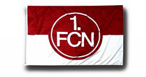 Flaggenfritze Hissflagge 1. FC Nürnberg Logo rot-weiß - 100 x 150 cm + gratis Aufkleber
