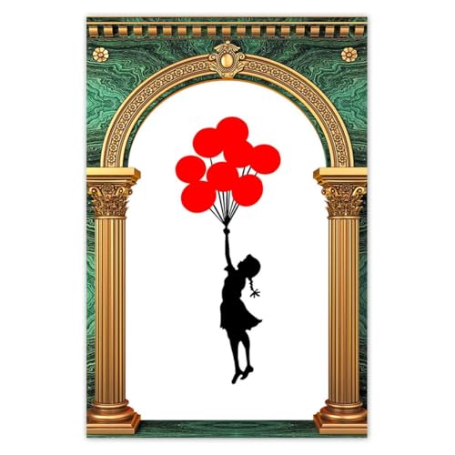 Wandtattoo, 40 x 60 cm, kleines Mädchen mit Luftballons, Banksy Nr. H8668M_WKNS1F