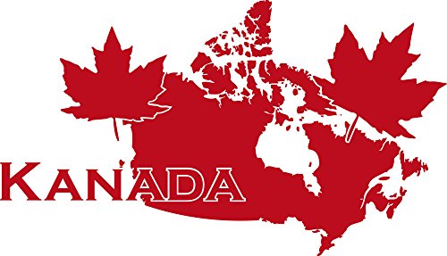 GRAZDesign Wappen Amerika   Wandaufkleber Klebefolie Kanada   Dekoration Wohnung Umriss Landkarte / 99x57cm / 031 rot