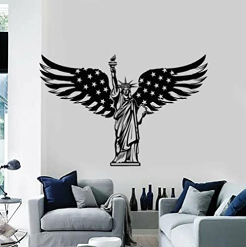 New York City Wandtattoo Patriotismus Freiheitsstatue USA Flagge Monument Home Schlafzimmer Wohnzimmer Tapete Aufkleber 85X57CM