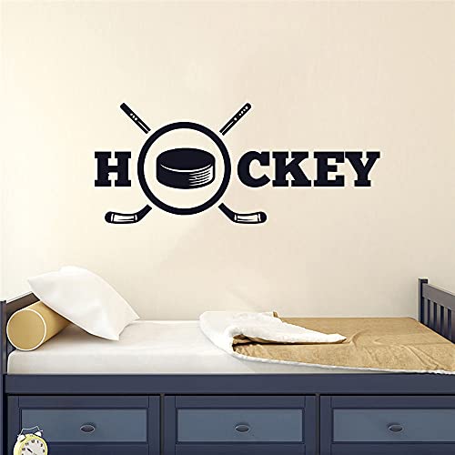 Wandtattoo Hockey Wandaufkleber Vinyl Dekor Mädchen Junge Teen Zimmer Vinyl Kunst Sport Poster Wandaufkleber A3 57x25cm