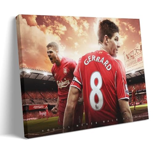 HKLOPUY Fußballposter  Great Steven Gerrard , dekoratives Gemälde, Leinwand, Wandposter und Kunstdruck, moderne Familienschlafzimmer-Dekoration, Poster, 50 x 75 cm