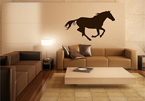 Stickerkoenig Kinderzimmer Wandtattoo Pferd Motiv #01  Wandaufkleber Größe 80x47cm Farbe: Schwarz