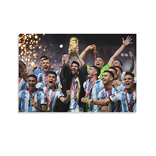 FENGXIANG 2022 Weltmeisterschaft Argentinien Poster Messi Fußball Poster (2) Coole Kunstwerke Gemälde Wandkunst Leinwanddrucke Hängendes Bild Poster 60 x 90 cm