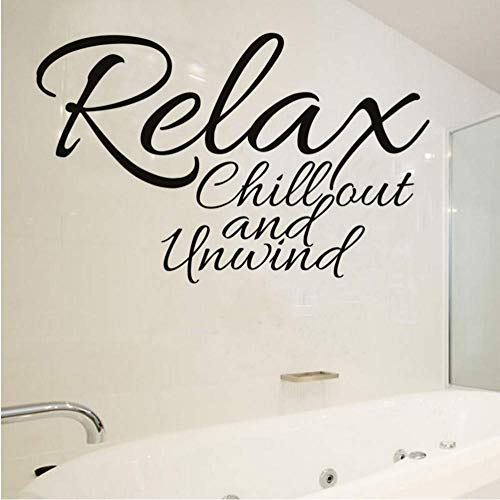 Entspannen Sie sich Chill Out und entspannen Sie sich Englisch Zeichen Wandaufkleber für Kinderzimmer Abnehmbare Kunst Design Wohnzimmer Wanddekoration Decal91 * 58Cm