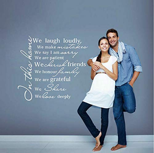 Hausordnung Vinyl Wandtattoo In Diesem Haus Wir Lieben Zutiefst Kunst Aufkleber Dekor Wohnzimmer Moderne Dekoration Abnehmbare 42X45Cm