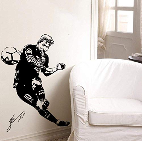 Fußball Star Messi Shooting Silhouette Aufkleber für die Wand, Schlafzimmer, Studenten, Dekoration für die Wand, 58 x 86 cm
