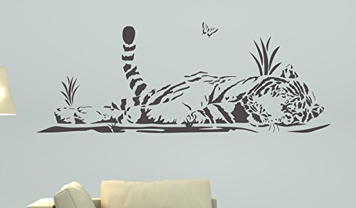 Wandtattoo  Tiger Schmetterling , 130 x 49 + Rakel von mldigitaldesign