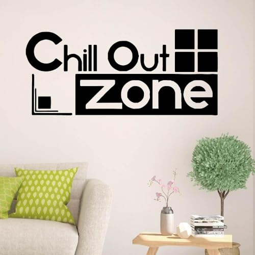 Beauty Chill Out Zone PVC-Wandaufkleber für Firmenbüro, Zimmer, Wandaufkleber, entfernbarer Aufkleber, Wandbild, 28 x 62 cm