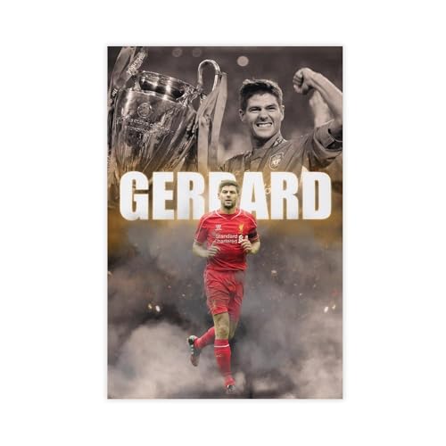 bacrhjlb Steven Gerrard Liverpool Poster auf Leinwand, Wandkunst, Dekordruck, Bild Gemälde für Wohnzimmer, Schlafzimmer, Dekoration, 50 x 75 cm
