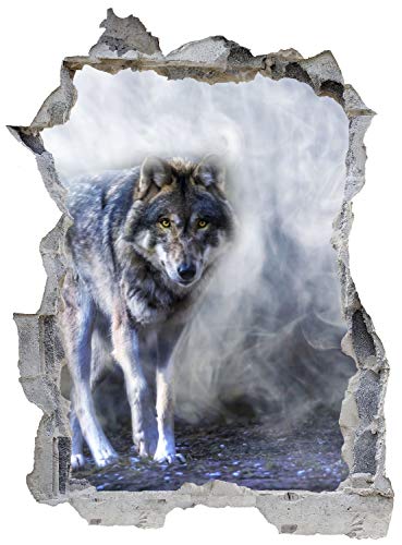 Wolf Wald Winter Nacht Wandtattoo Wandsticker Wandaufkleber E0519 Größe 67 cm x 90 cm