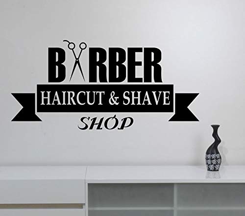 Barbershop Vinyl Wandtattoo Frisur Friseursalon Fensterdeko Barbershop Interieur Art Deco Tapete A9 Dunkelblau 120x57cm