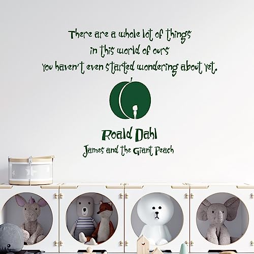 Wandtattoo, Motiv: Roald Dahl James und der riesige Pfirsich-Buch-Aufkleber [Wald]