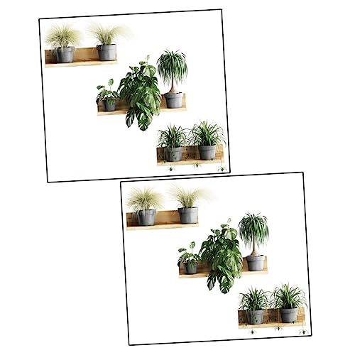 Angoily 2 Blätter Grüner Pflanzenaufkleberhintergrund Hängende Wandtattoos Mit Pflanzen Paris Wandaufkleber Für Sukkulententöpfe Grünes Garten Wandtattoo 3d Kaktus Pvc Regal