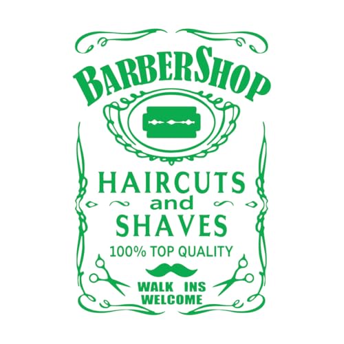 Wandaufkleber „Whisky Barber Shop Haircut Welcome“, Friseur, Männerhöhle, Rasursalon, Wandtattoo, Beauty Spa, Vinyl-Dekor, extragroß – 74 x 107 cm