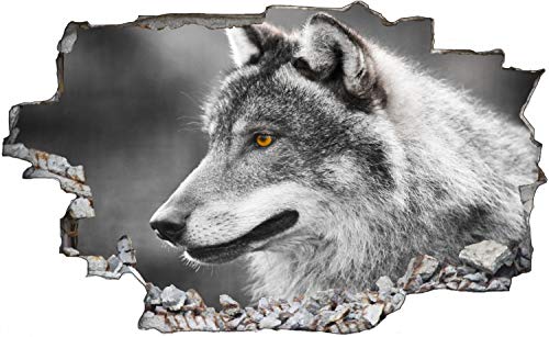 Wolf Natur Tier Wildnis Wandtattoo Wandsticker Wandaufkleber C0647 Größe 70 cm x 110 cm