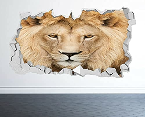 Löwe Wandtattoo 3D Look - Schlafzimmer Lounge Tiger Natur Wandtattoo DIY