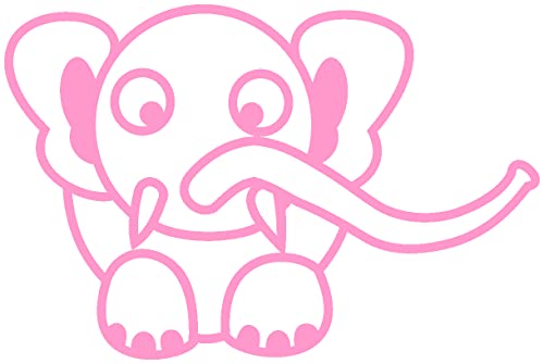 Samunshi® Wandtattoo Elefant Wandsticker in 6 Größen und 21 Farben (75x50cm Hellrosa)